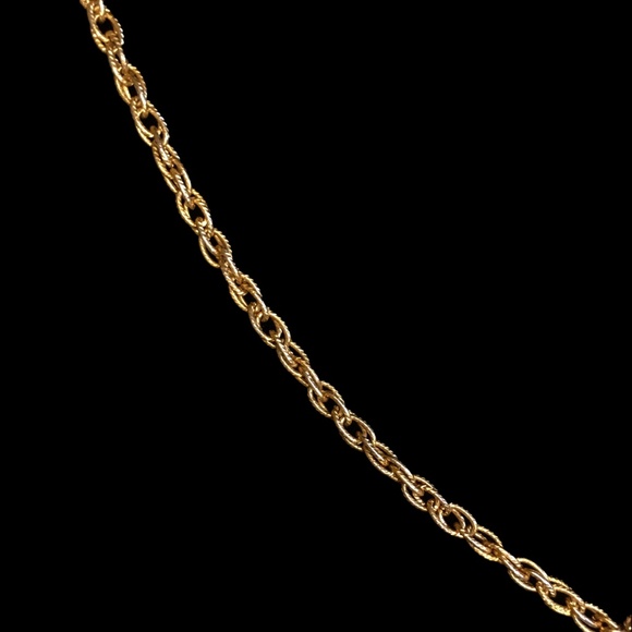 Vintage Blue Stone Gold Sun Pendant Necklace - Picture 4 of 6